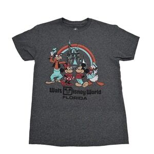 Walt Disney World T-Shirt Size Small Grey Mickey Minnie Goofy Donald Florida Y2K